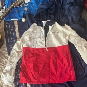 red white and blue champion wind breaker